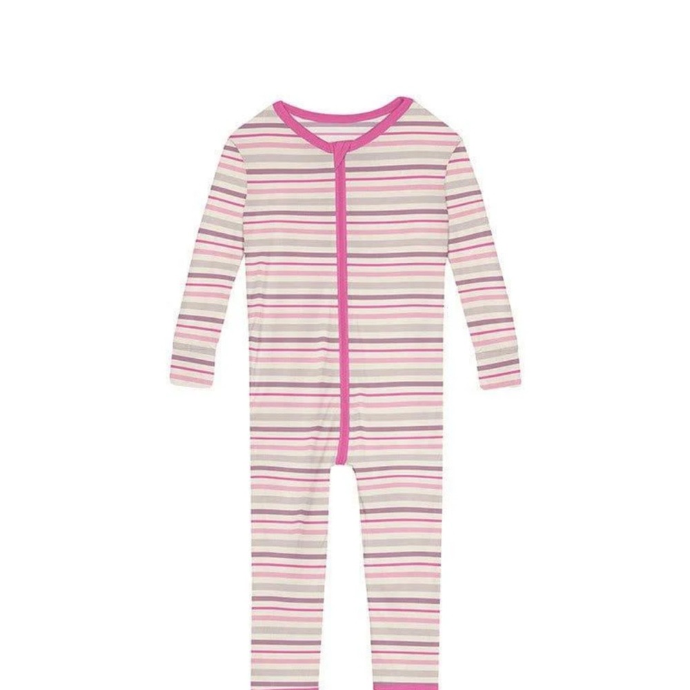 Bamboo Convertible Sleeper Onesie Zipper Whimsical Stripe
KicKee Pants 9-12 mo